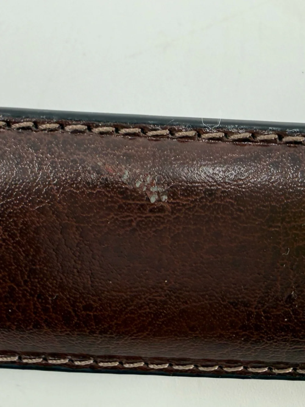 Perry Ellis Contemporary Business Casual Brown Leather Belt 32
